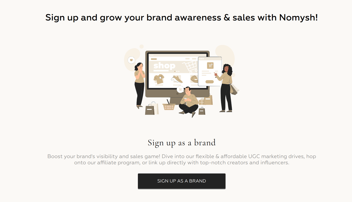 signup as a brand